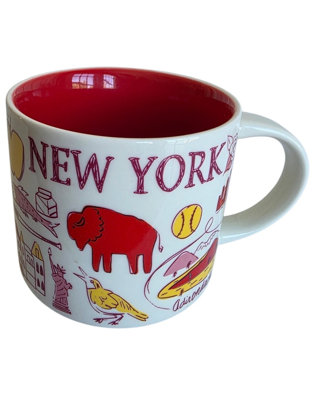 Starbucks Been There Series New York Red Interior Ceramic 14 oz Coffee Mug